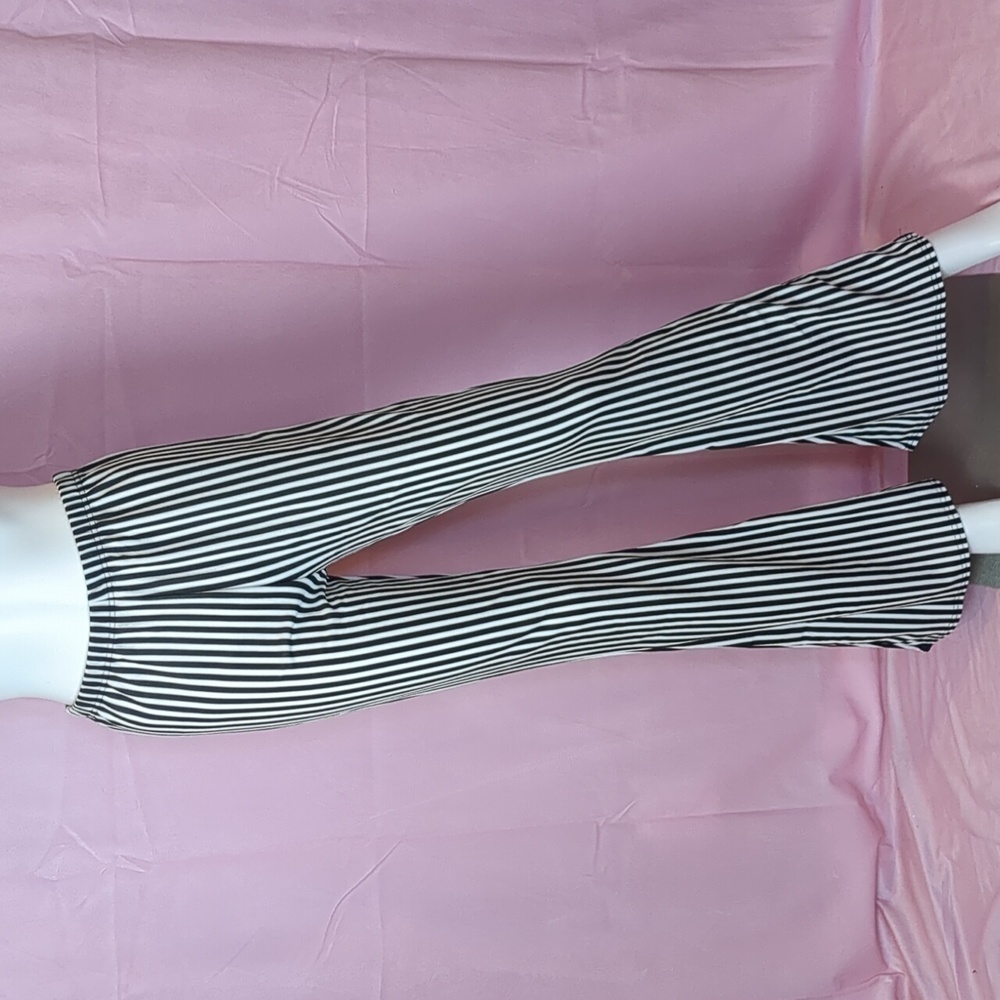 Nasty Gal Black and White Striped Flare Pants size 8